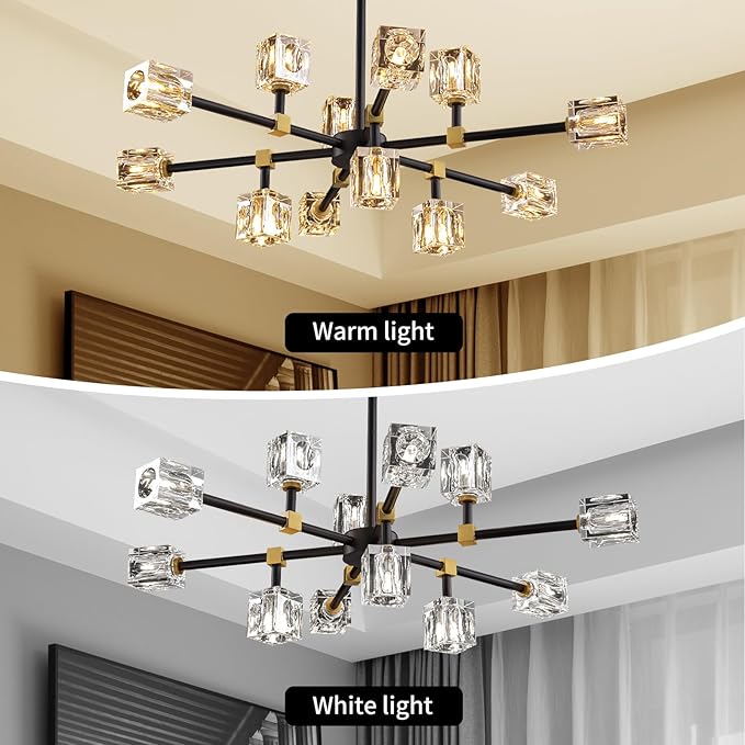 Modern Crystal Chandelier with 12 Lights, Kitchen Island - Image 6
