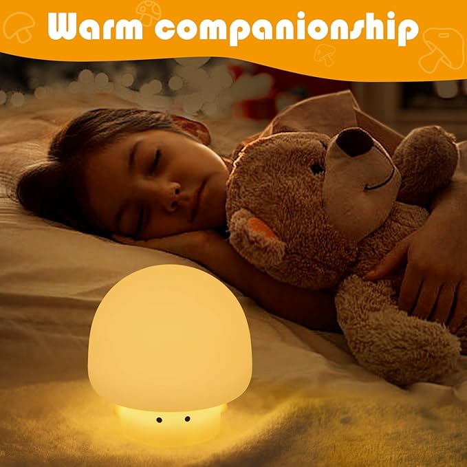 YISUN Mushroom Night Light, Cute Silicone Nightlight - Image 6