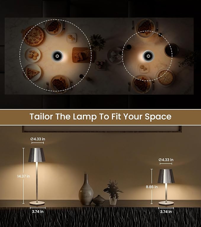3 Pack Cordless Table Lamp, Portable Battery Operated Lamp - Image 7