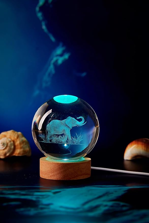 Large Elephant Crystal Ball Night Light - Image 9