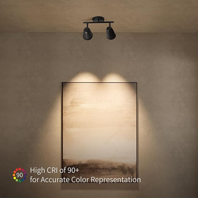 Aisilan LED 2-Light Track Lighting Fixtures Ceiling, Matte Black GU10 Track - Image 3