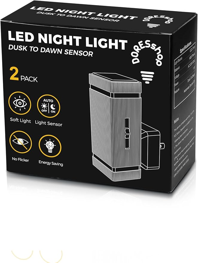 DORESshop Led Night Lights Plug into Wall, 1W 3000K Dimmable Night Light from - Image 8
