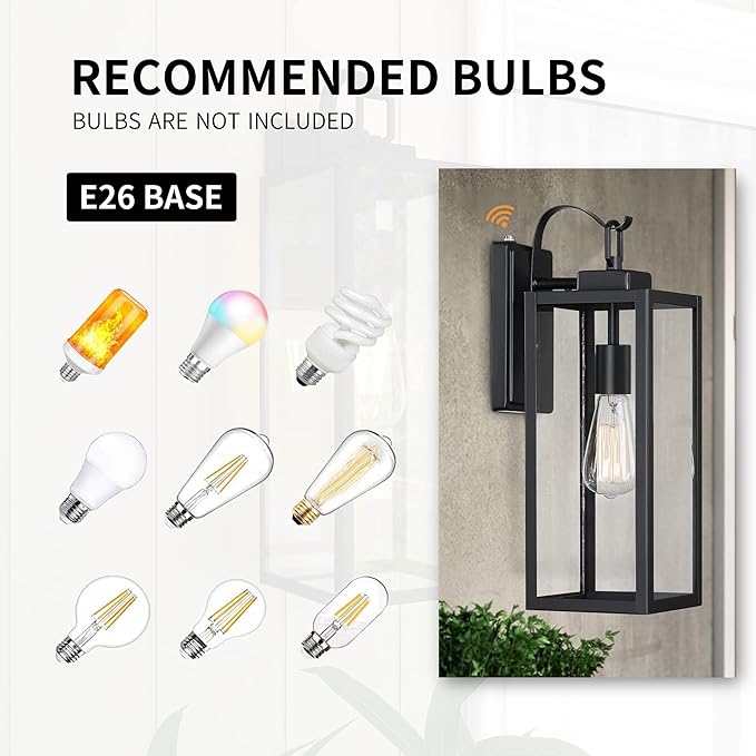 Pia Ricco Large Size Outdoor Wall Lights, Dusk to Dawn Matte Black Exterior - Image 5