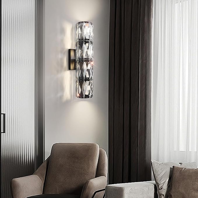 Crystal Wall Sconce, Indoor Modern Sconces Wall Lighting, Matte Black Wall - Image 6