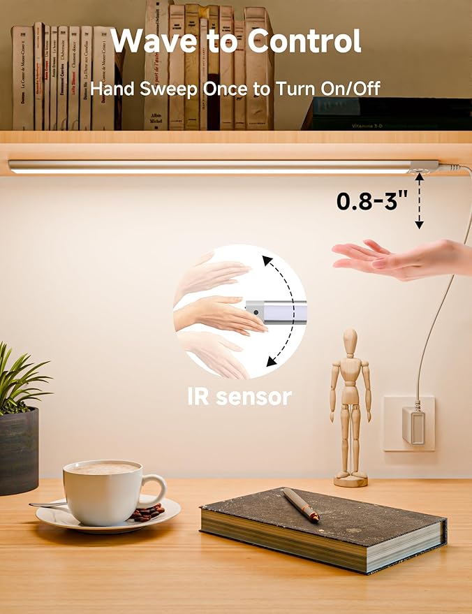 Joyzy Hand Wave Gesture Over The Sink Lighting Under Cabinet Lights, 19 Inch - Image 3