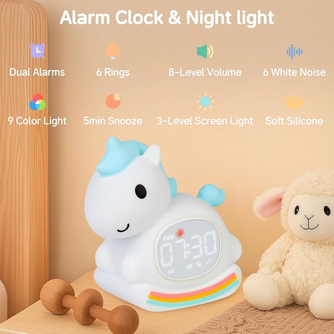 Alarm Clock for Kids with Night Light, Sleep Training Clock Time to Wake Clock - Image 2