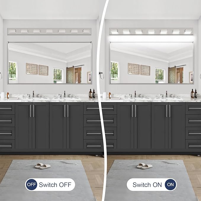 SineRise LED Modern Bathroom Vanity Light Fixtures, Brushed Nickel Modern - Image 5