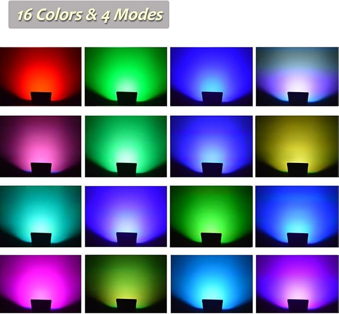 RGB LED Flood Lights, 50W Outdoor Super Bright Spotlight, High Power 16 Colors - Image 4