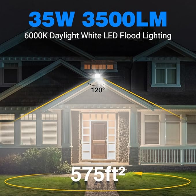 Ceena 35W Plug in LED Flood Lights Outdoor, 3500lm Super Bright LED Work Light - Image 2