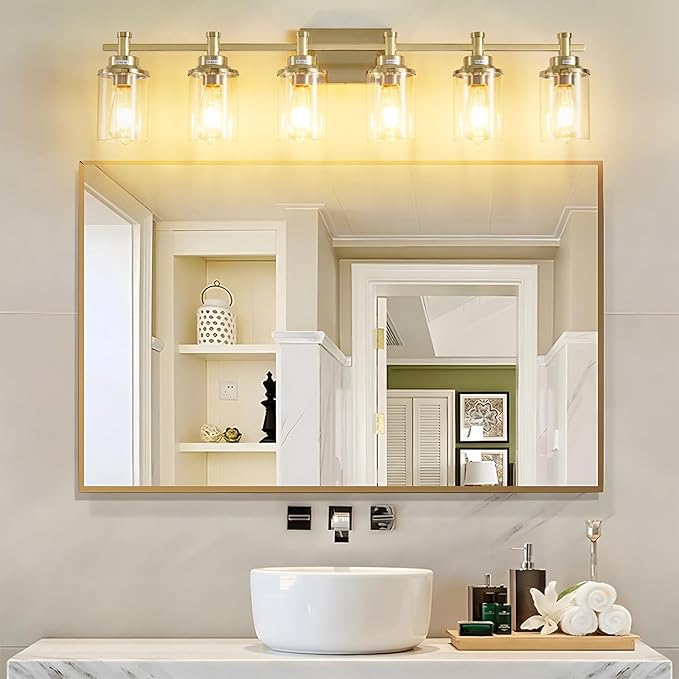 Brushed Brass Vanity Light, 6-Light Fixtures - Image 2