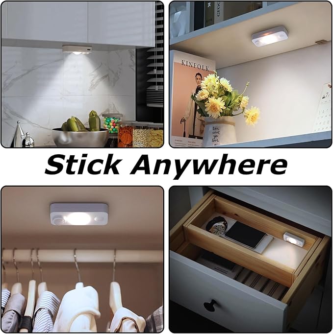LED Motion Sensor Puck Lights, Rechargeable Cabinet Lights, Stick on Wireless - Image 7