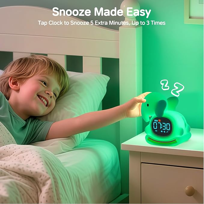 Alarm Clock for Kids with Night Light, Sleep Training Clock Time to Wake Clock - Image 8