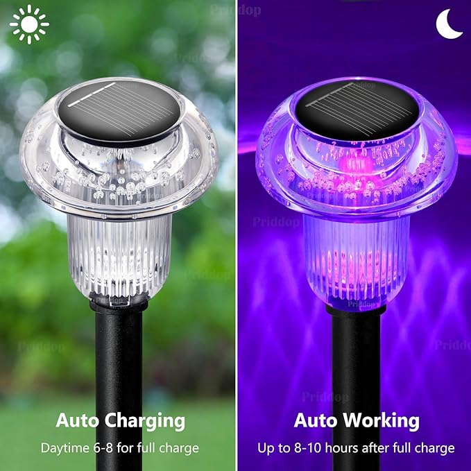 Solar Lights Outdoor Pathway Waterproof 12 Pack Color Changing LED Acrylic - Image 5