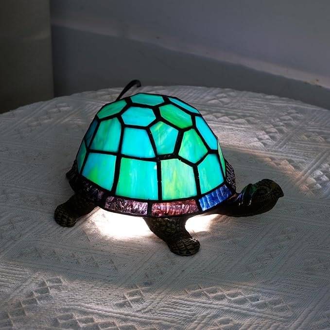 Turtle Night Light Tiffany Style Stained Glass Accent Lamp Kids Gifts Bedside - Image 4