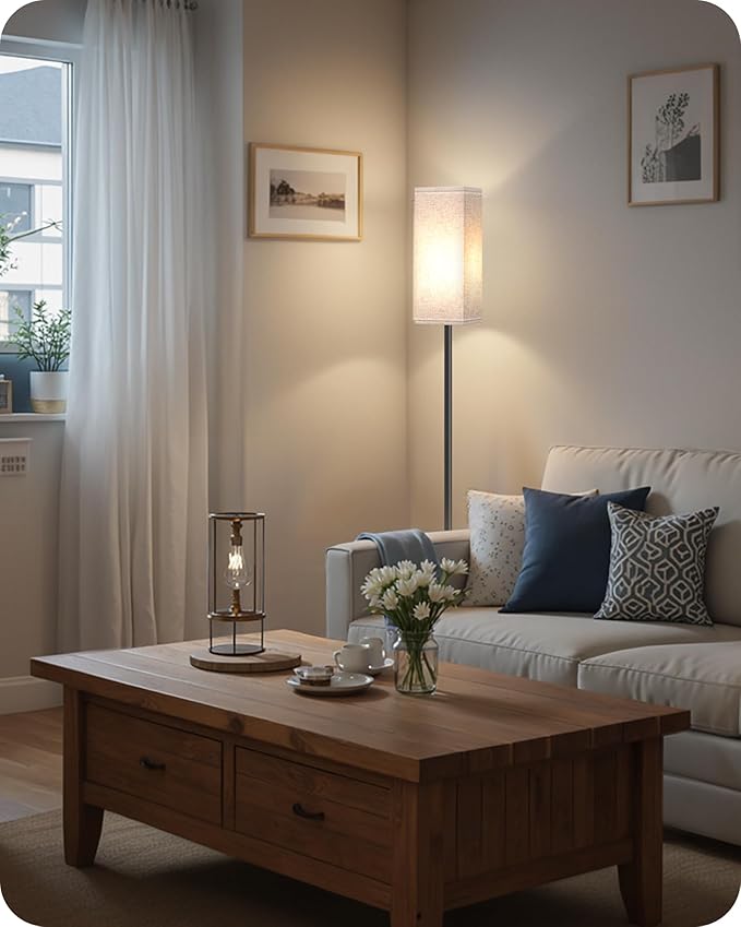 Set of 2 Floor Lamps for Living Room, Modern Tall Standing Lamps - Image 3