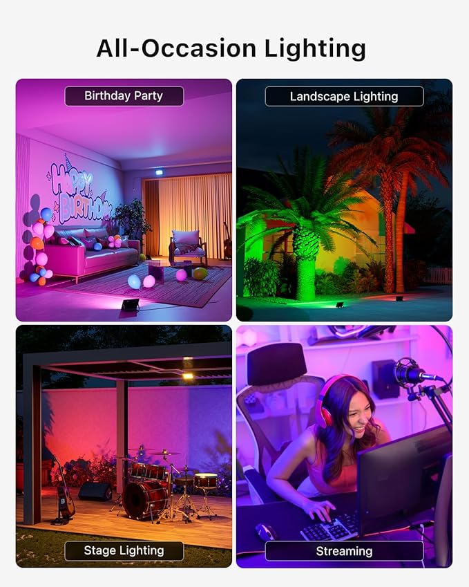4 Pack 50W Led Flood Lights 500W Equi Color Changing - Image 4