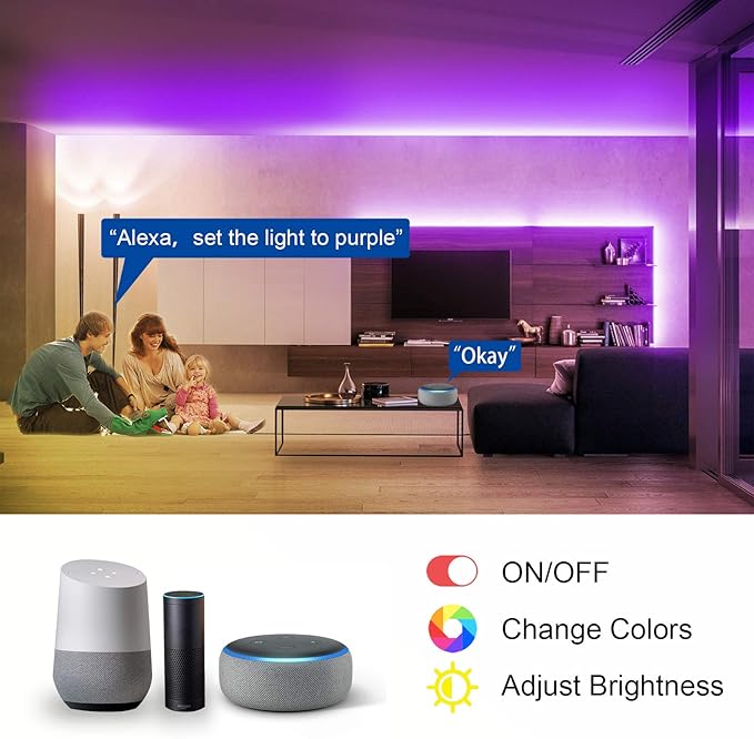 VOLIVO 65.6 FT WiFi LED Strip Lights, LED Light Strip Compatible - Image 3