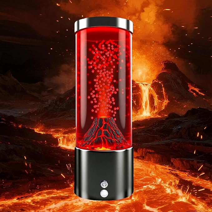 USB Powered Touch Sensitive Volcano Lamp Chromatic Modes Shatterproof Acrylic - Image 3