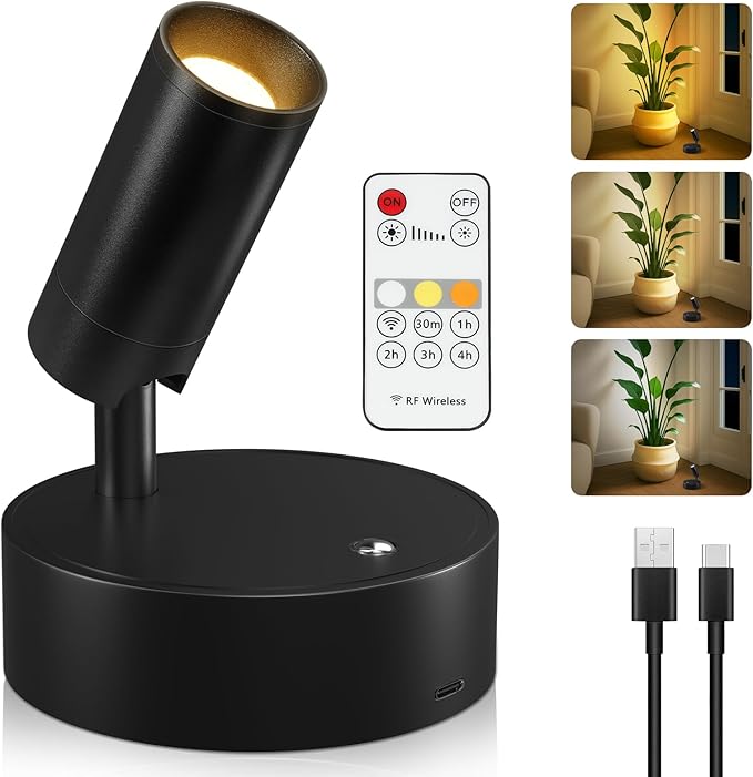 Kimjo Spot Lights Indoor, Wireless LED Spotlight, Uplighting Indoor by Kimjo