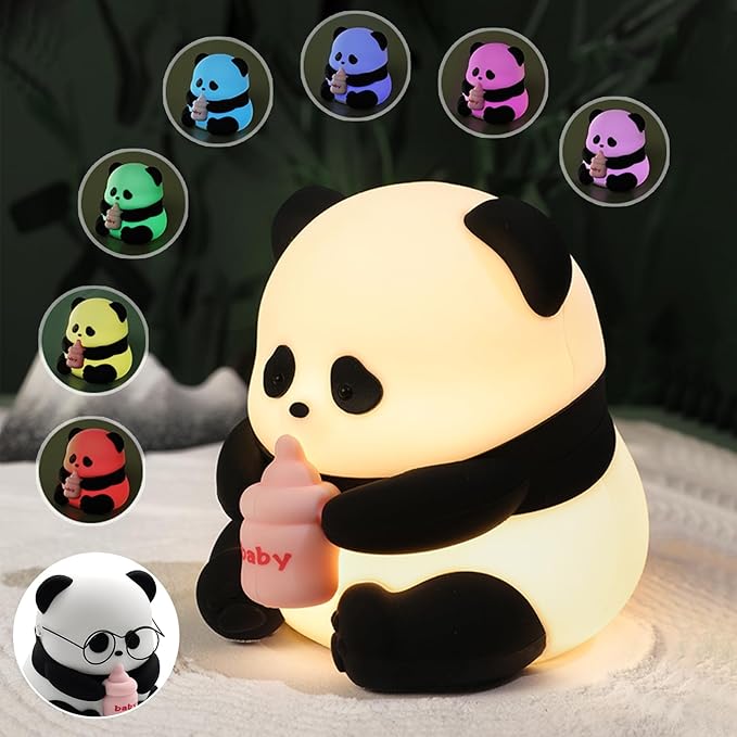 Cute Panda Night Light, LED Squishy Novelty Animal Night Lamp, Food Grade - Image 2