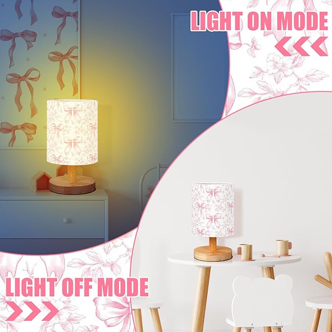VIHOSE Floral Bow Kids Table Lamp - Image 4
