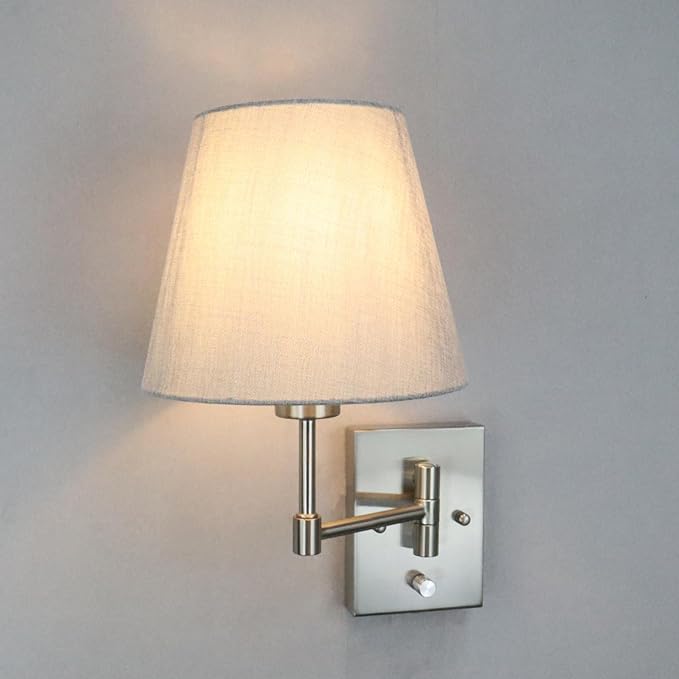 SAMTEEN Swing Arm Wall Sconces Set of Two Plug in Wall Lamp - Image 7