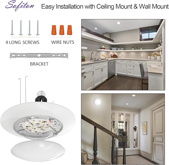 8-Pack 12 Inch Disk Lights, 2700K-5000K Adjustable, CRI 90+, Dimmable 10%-100% - Image 5