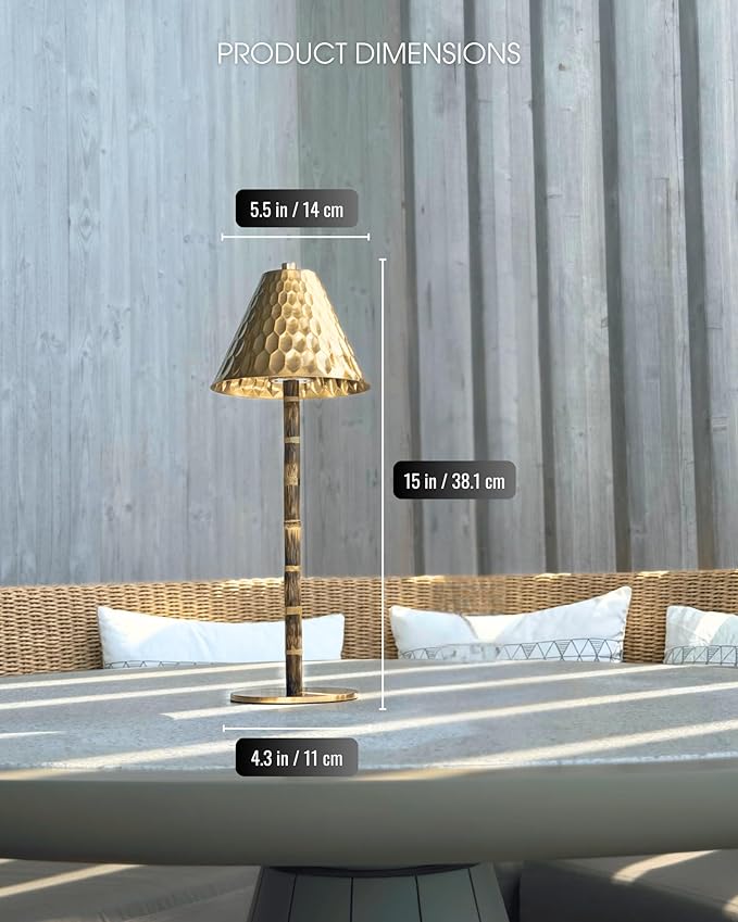 Bamboo Cordless LED Table Lamp – Rechargeable 24-Hour Battery, Dimmable Warm - Image 6