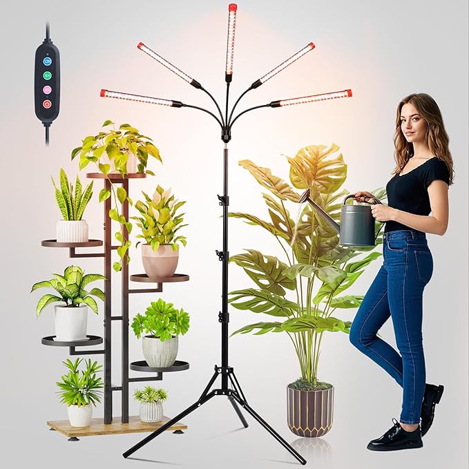 FECiDA Gamechanger! 45W 5Head Tripod Stand Tall Plant Light, 2025 Grow Lights - Image 3