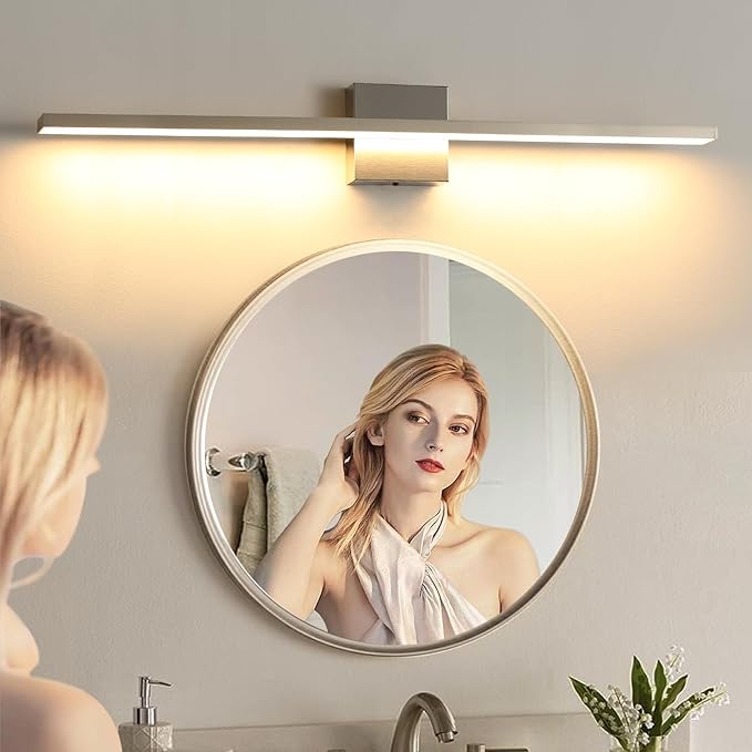 Bathroom Light Fixtures Over Mirror, 32 Inch Brushed Nickel Bathroom Vanity - Image 2