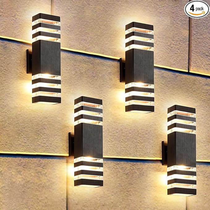 4 Pack Square Up and Down Lights Outdoor Light Fixture, 14W IP65 3000K 1100LM by ZSMAIKU