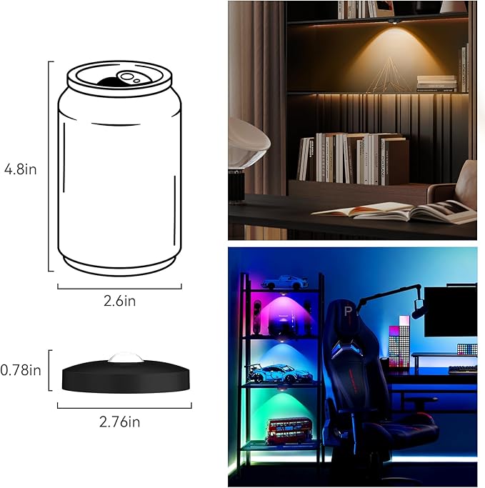 Rechargeable Puck Lights with Remote, 3 Pack Magnetic Under Cabinet Lighting - Image 7