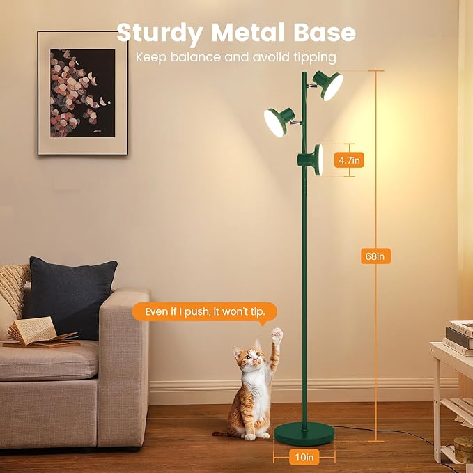 36W LED Tree Floor Lamp, Modern Dimmable Standing Lamp - Image 7