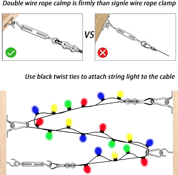 164FT Outdoor String Light Hanging Kit - Image 7