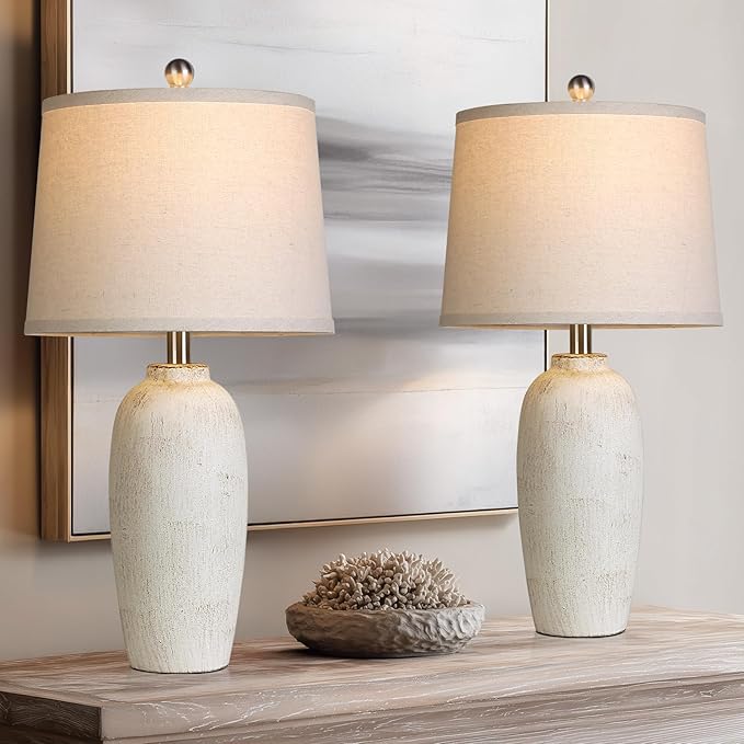 25“ Jar Table Lamps Set of 2, Ceramic Bedside Lamps by MouvovoLighting