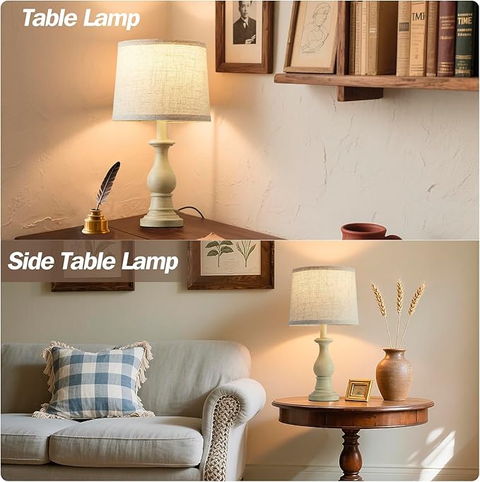 Vintage Table Lamp for Living Room Bedroom, 18.5" Farmhouse Bedside Lamps - Image 7