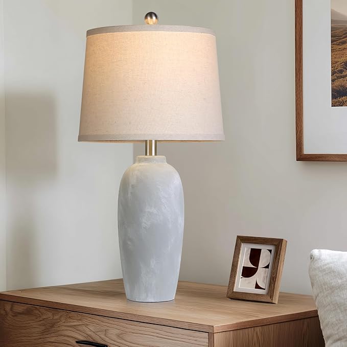 25“ Jar Table Lamps Set of 2, Ceramic Bedside Lamps - Image 8