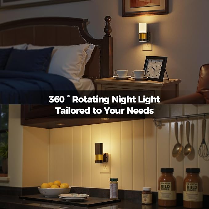 Briignite Night Lights Plug into Wall, 2 Pack Dimmable LED Night Light - Image 6