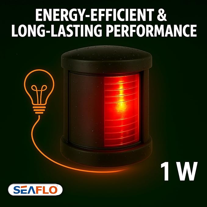 SEAFLO 11 Series Mini Sized LED Red Port Navigation Light – 12V, IP67 Waterproof - Image 7