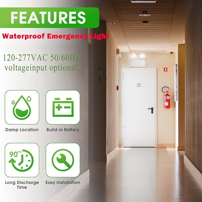 Waterproof LED Emergency Light, Dual Rotational LED Emergency Light - Image 2