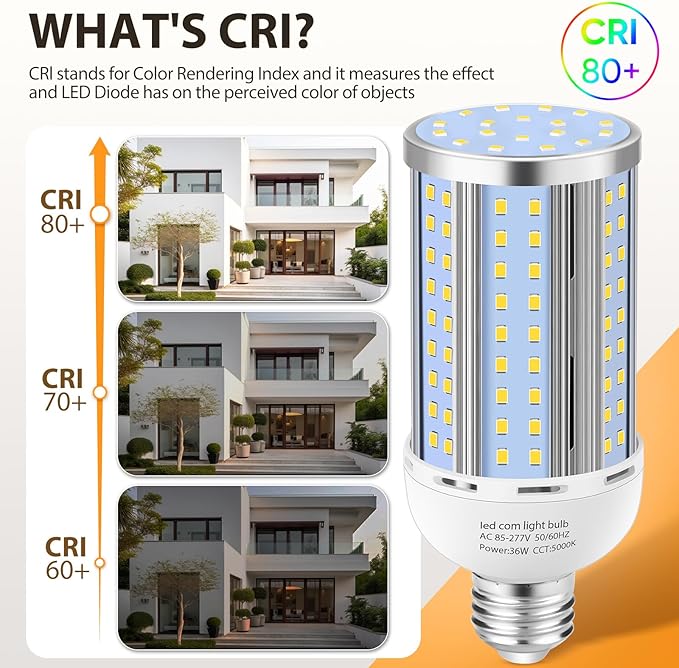 2 Pack 36W Corn LED Light Bulb Fanless, E26/E39 Medium/Large Mogul Base LED Cob - Image 4