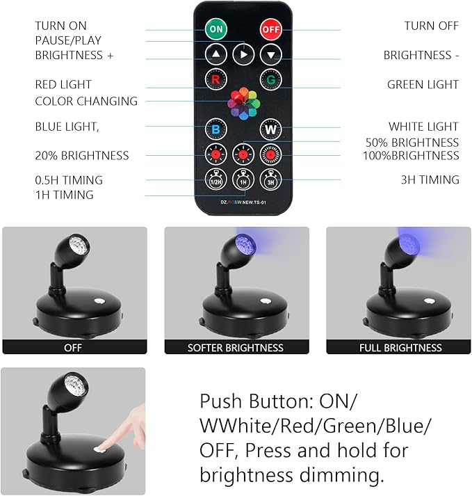 Cordless Spotlight Battery Operated, RGB Uplights - Image 3