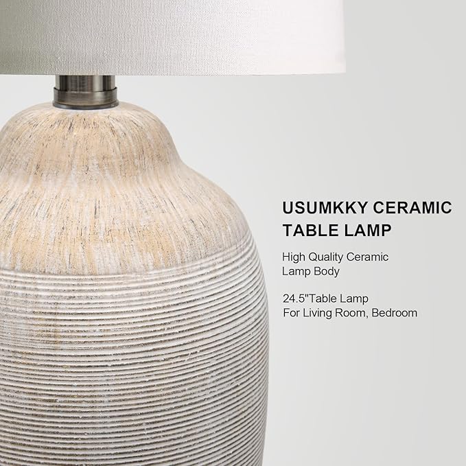 24 inch Vintage Ceramic Table Lamp - Image 4