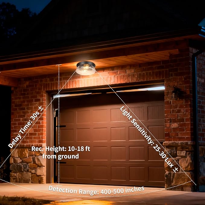 Motion Sensor Outdoor Ceiling Light, Farmhouse Waterproof Ceiling Light - Image 4