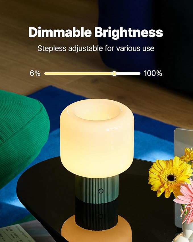 Halo Mushroom Lamp, 5W Cute Cordless Rechargeable Table Lamp - Image 3