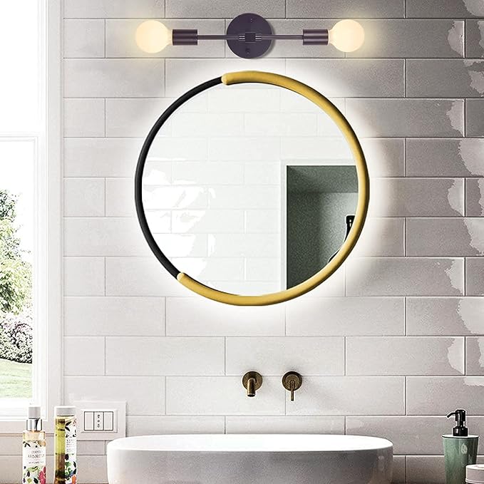 2-Lights Matte Black Bathroom Vanity Wall Sconce Modern Industrial Wall Lamp - Image 8