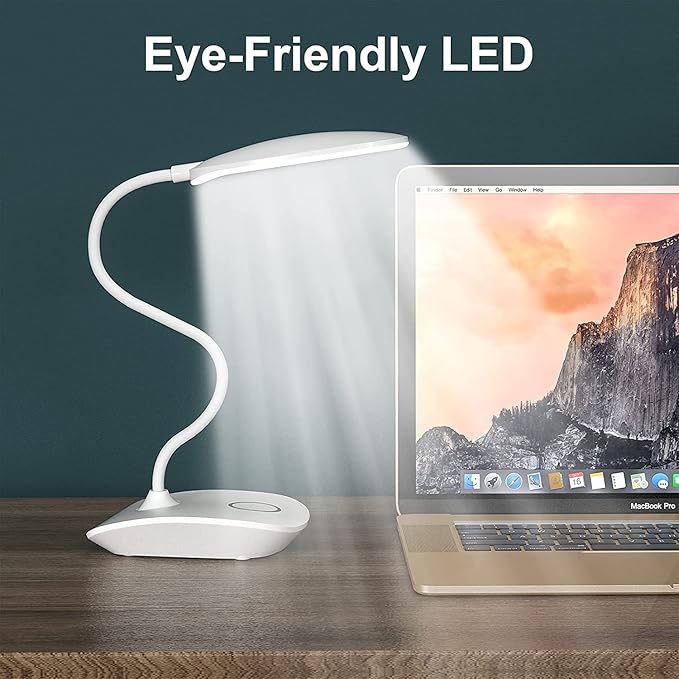 DEEPLITE Battery Operated Desk Lamp, LED Desk Light 3 Lighting Stepless Dimming - Image 2