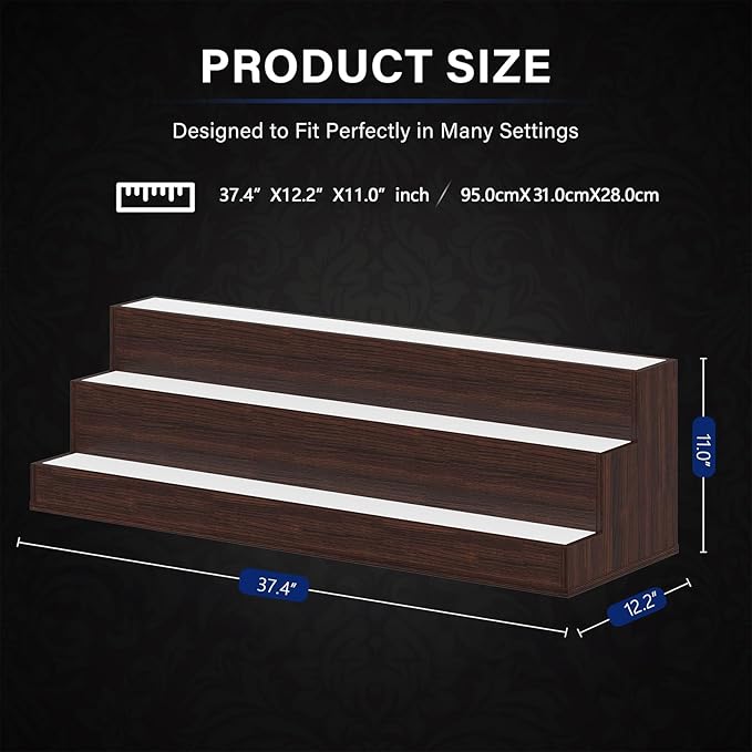 LED 38 Inch Bar Display Shelf, Wine Rack Bottle Shelf - Image 2
