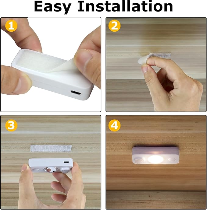 LED Motion Sensor Puck Lights, Rechargeable Cabinet Lights, Stick on Wireless - Image 6
