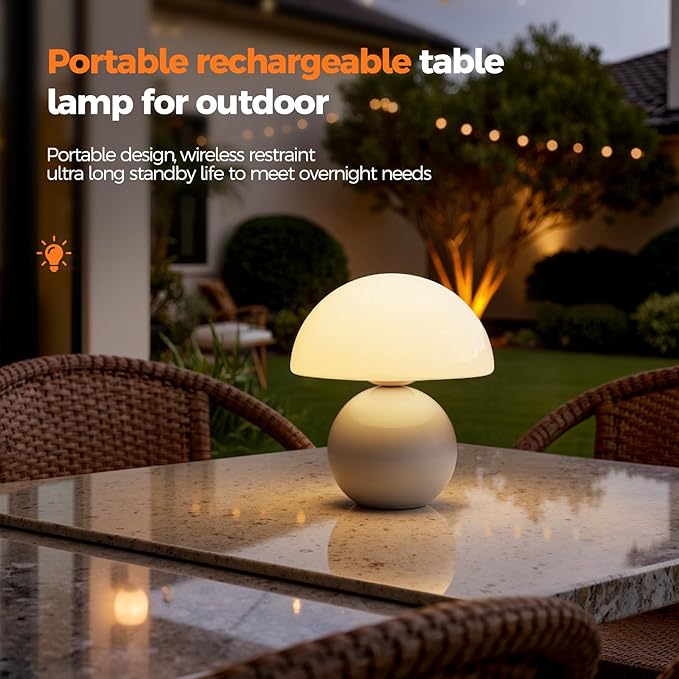 NIORSUN Wireless Mushroom Lamp, Table Lamp - Image 6